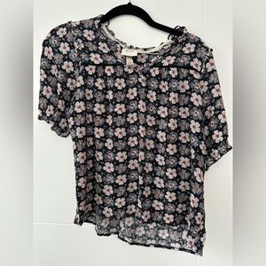 Knox Rose Floral Blouse - Black and White
